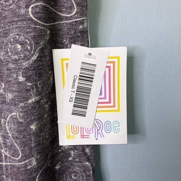 LULAROE Classic T Gray Retro Telephone Print Short Sleeve T-Shirt Womens Size XS - Picture 5 of 16